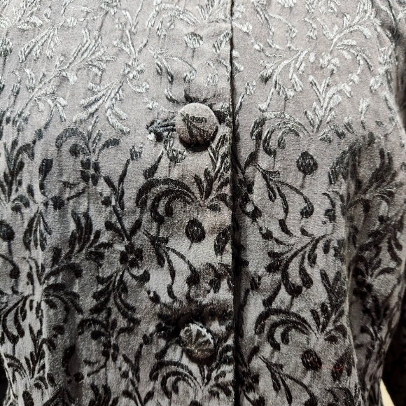 ANNE CARSON Black Textured Brocade Peplum Blazer Jacket (1X) - Picture 5 of 9